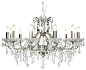 Candelabru stil clasic cu 12 brate Paris argintiu satin 87312-12SS SRT