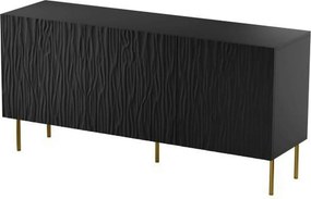 Comoda JUNGLE, negru/auriu, PAL laminat, 152x42x75 cm