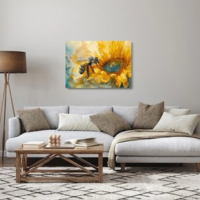 Tablou pe sticlă - Albină, acuarelă (70x50 cm)