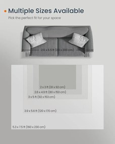Covor antiderapant Songmics Vintage, 120x170 cm, lavabil la masina, poliester, cappuccino