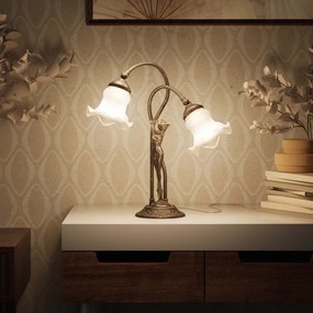 Lampa de masa figura feminina din alama Donne