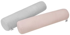 Perna cilindrica din in roz prafuit DUSTY PINK 14 x 55 cm