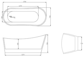 Set cada freestanding ovala, vas wc rimless cu capac soft close, rezervor incastrat si clapeta crom lucios