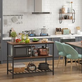 Etajeră pentru bucătărie MARGE maro/negru