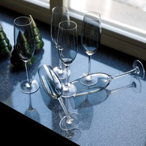 Pahare de şampanie, set de 6, 280 ml, gri deschis fumuriu, LILO TIP 2