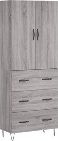 vidaXL Dulap înalt, gri sonoma, 69,5x34x180 cm, lemn compozit