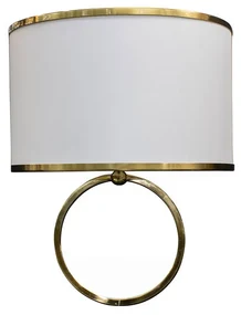Aplica Ring, 32x32x31 cm, e14, 40 w, metal, auriu/alb