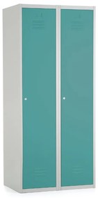 Dulap metalic, 80 x 50 x 180 cm, încuietoare cu cilindru, verde - ral 6033