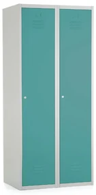Dulap metalic, 80 x 50 x 180 cm, încuietoare cu cilindru, verde - ral 6033