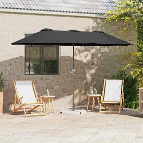 vidaXL Parasol de Grădină Negru 380 x 196 x 235 cm
