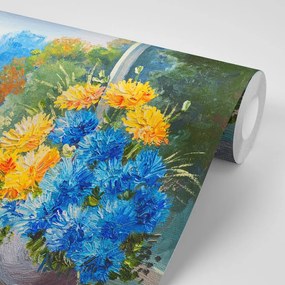Tapet buchet de primăvară lângă fereastră