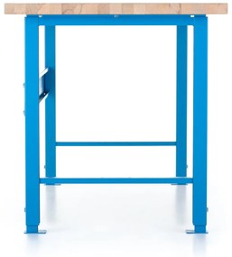 Masa de atelier reglabila in inaltime cu placa frontala 200 x 80 cm, albastru - ral 5012
