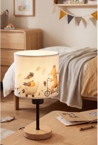 Brilagi - Lampă de masă BOBO WOOD 1xE27/25W/230V stejar/negru/alb/animaluțe