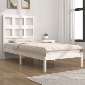 3104464 vidaXL Cadru de pat, alb, 90x200 cm, lemn masiv de pin