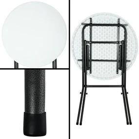 Casaria Masă de petrecere din plastic LYDA, Ø72x110cm, alb
