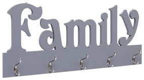 Cuier de perete FAMILY, gri, 74 x 29,5 cm 1, gri (family)