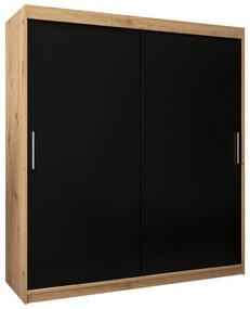 Dulap de haine 180 cm Toki (stejar artisan + negru mat). 1064840