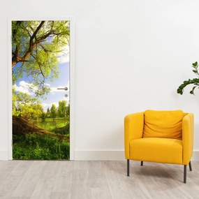 Fototapet pentru ușă - Pajiștea primăvara (95x205cm)