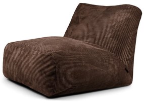 Fotoliu bean bag maro închis cu tapițerie din catifea reiată Tube 100 – SLOWDOWN