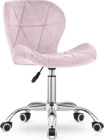 OFERTA Scaun de birou roz pudra AVOLA VELVET II. calitate