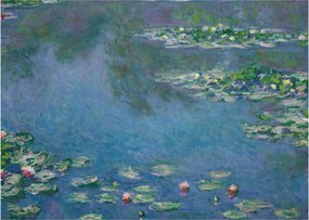 Tablou pe sticlă - Claude Monet, Water Lilies, reproducere (70x50 cm)