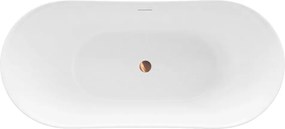 Cada freestanding cu ventil alb Rea Ferrano Slim 150 cm alb