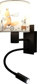 Brilagi - Lampă LED flexibilă BOBO 1xE27/25W/230V + LED/3W neagră/albă/animăluțe