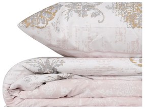 Lenjerie de pat maro-bej din bumbac pentru pat de o persoană 140x200 cm Daisy – Mijolnir