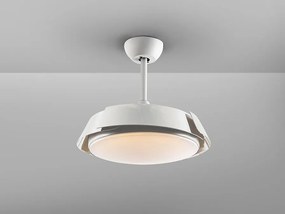 Lustra LED cu Ventilator si telecomanda, lame retractabile Enzo alb