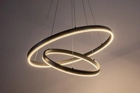 Lustra LED cu telecomanda cu 2 inele metal negru Isaure