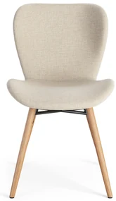 MAZZONI EXPORT ALTEA Bej (material Rio 40)/picioare stejar natural - SCAUN MODERN PENTRU LIVING/SUFRAGERIE/BUCĂTĂRIE/BIROU
