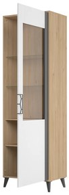 Vitrină Mussun 10 (Nuc american jackson + Alb mat + grafit mat) (D). 1068196