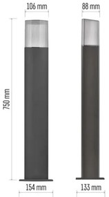 Lampă de exterior LANA 1xE27/25W/230V IP54 75 cm