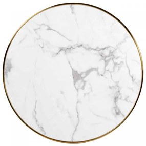 Masa rotunda cu blat din marmura Osteria 75 x 80 x 80 cm alb/auriu/negru