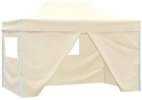 vidaXL Cort de petrecere pliabil cu 4 pereți, crem, 3 x 4 m, oțel