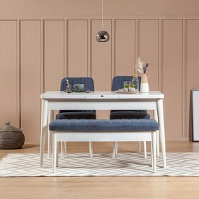 Set mobilier sufragerie Vlasta 1 (alb + albastru închis) (pentru 4 persoane). 1072197