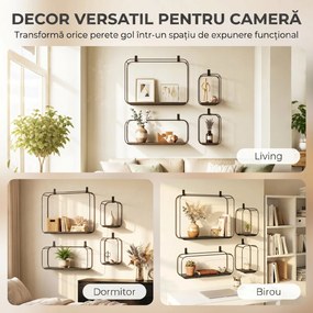 HOMCOM rafturi suspendate perete, rafturi decorative moderne | Aosom Romania