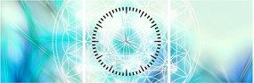 Tablou - Merkaba pe un fundal turcoaz (cu ceas) (90x30 cm)
