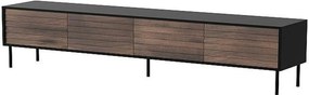 Comoda TV CORTINA, nuc/negru, PAL laminat, 200x40x55 cm