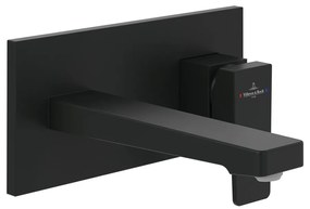 Baterie lavoar incastrata Villeroy&Boch Architectura Square negru mat fara corp ingropat