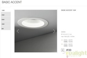 Spot LED incastrabil IP44 BASIC ACCENT 15W 3000K