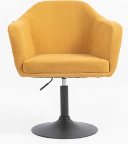 HR832N Scaun Catifea Reiată Premium culoare Curry Galben cu Bază Neagră