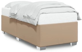 3284539 vidaXL Cadru de pat, cappuccino, 90x190 cm, piele ecologică