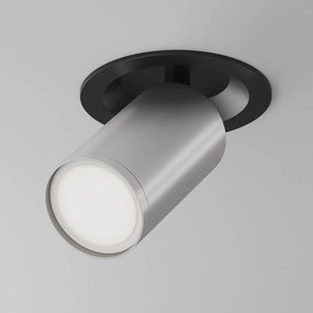 Spot incastrabil design tehnic Focus S negru, argintiu