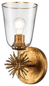 Quoizel STARING-1WB-DG-CLEAR - Aplica de perete STARING 1xE27/40W/230V, finisaj cupru