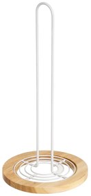 Suport vertical pentru prosoape de bucătărie din hârtie alb-în culoare naturală din metal ø 15 cm – Casa Selección