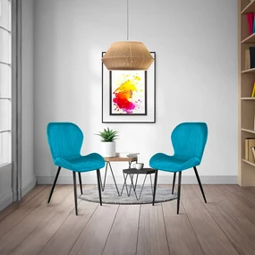 Scaun dining din catifea BUC 248U turcoaz