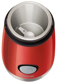 Râșniță electrică pentru boabe de cafea 60 g 150W/230V roșie/crom Sencor