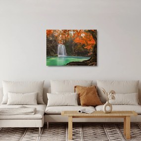 Tablou pe sticlă - Cascadă în Thailanda (70x50 cm)