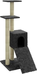 vidaXL Ansamblu pisici cu stâlpi din funie de sisal, gri închis, 92 cm